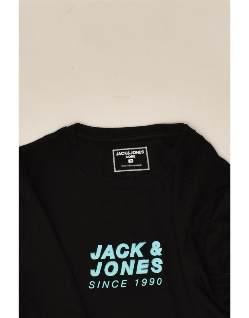 JACK & JONES Mens Graphic T-Shirt Top Medium Black Cotton | Vintage Jack & Jones | Thrift | Second-Hand Jack & Jones | Used Clothing | Messina Hembry 