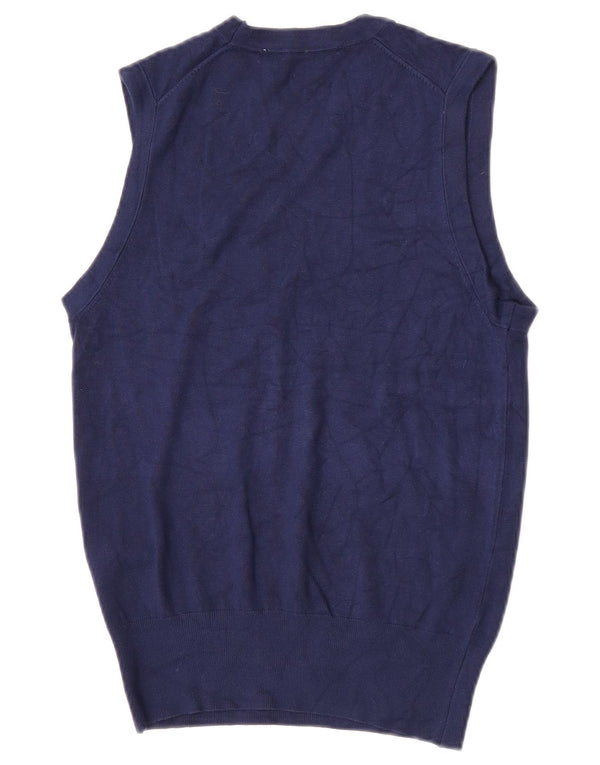 Zara Womens Vest Tank Top UK 12 Medium Navy Blue Viscose
