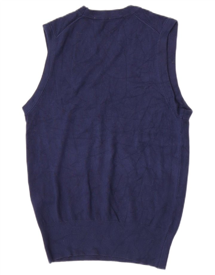 Zara Womens Vest Tank Top UK 12 Medium Navy Blue Viscose
