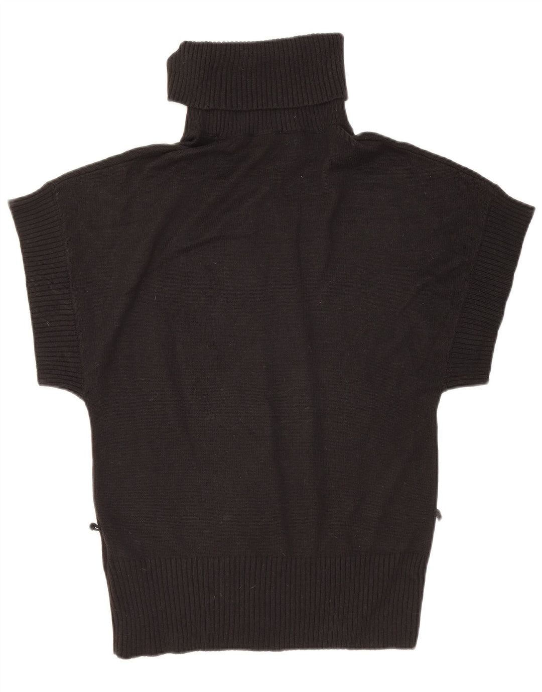 Oasis Womens Short Sleeve Roll Neck Jumper Sweater UK 12 Medium Black