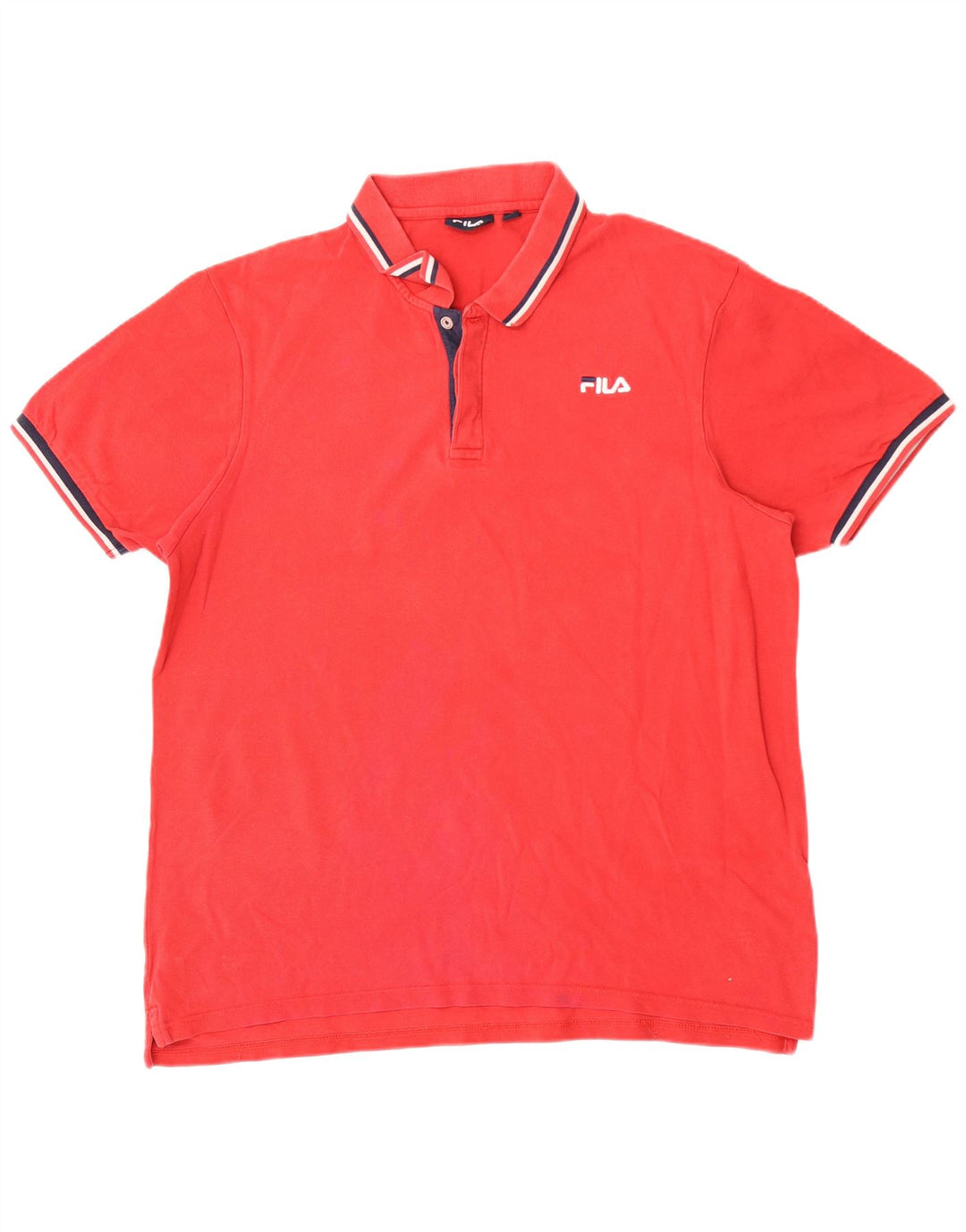 Fila Mens Polo Shirt 2XL Red Cotton