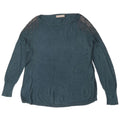 Oasis Womens Oversized Boat Neck Jumper Sweater UK 10 Small Blue Viscose