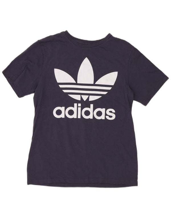 Adidas Boys Graphic T-Shirt Top 15-16 Years Navy Blue Cotton