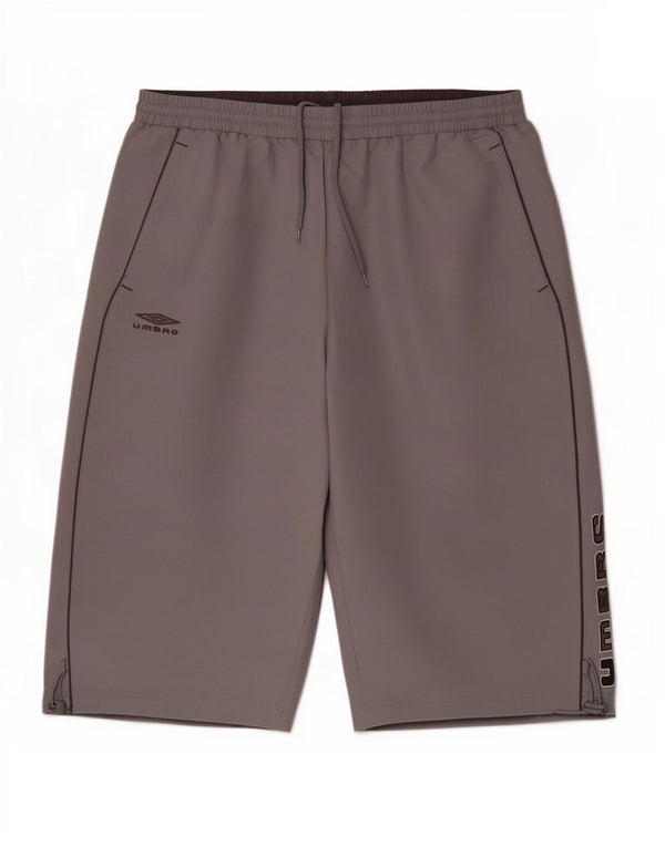 Umbro Mens Graphic Bermuda Sport Shorts Large Grey Polyester