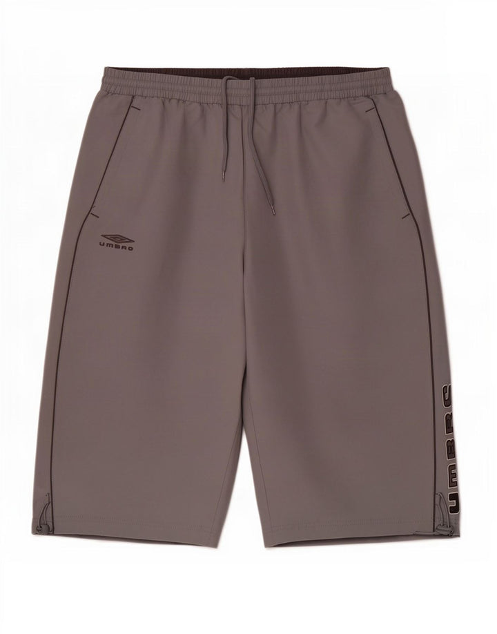Umbro Mens Graphic Bermuda Sport Shorts Large Grey Polyester
