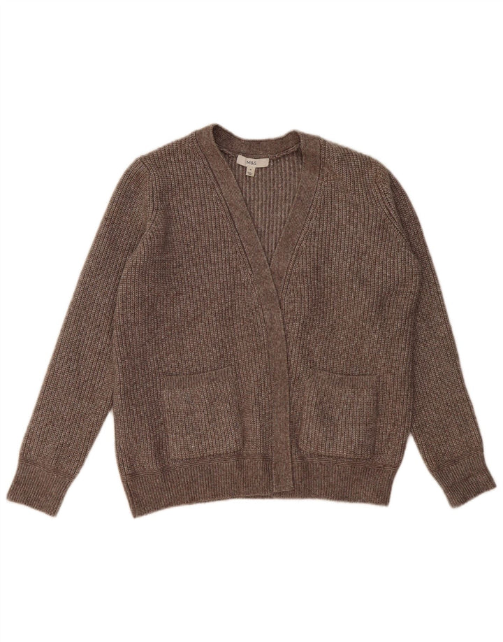 Marks & Spencer Womens Oversized Cardigan Sweater UK 14 Medium Grey Flecked