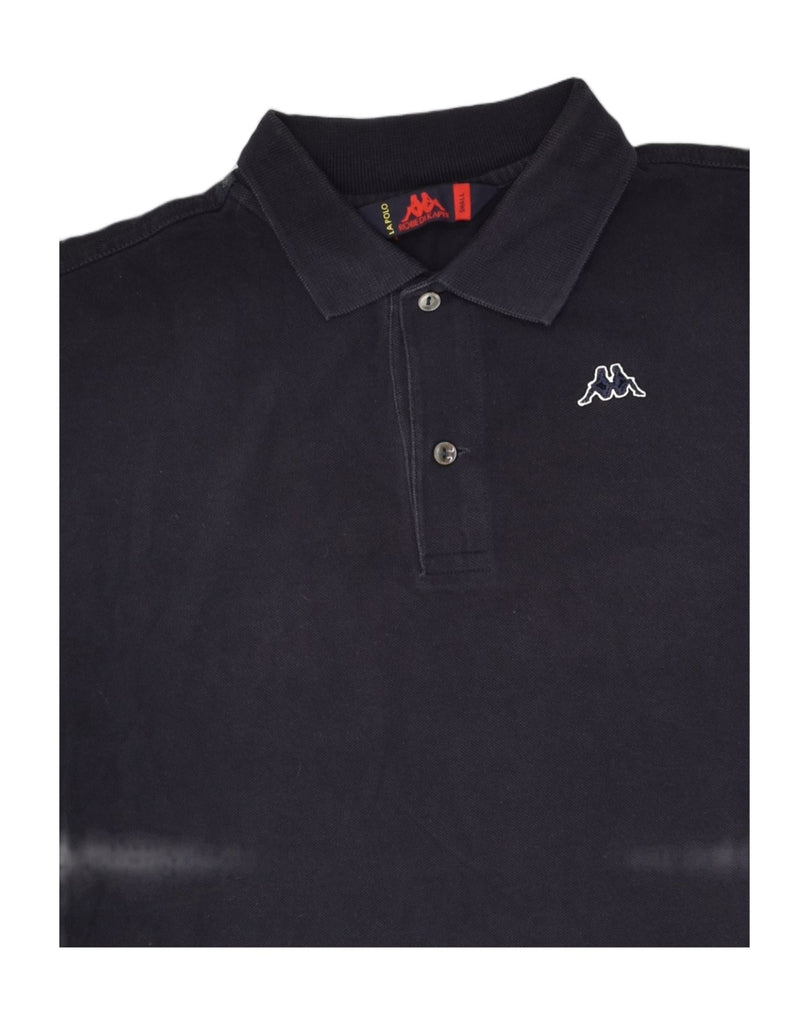 KAPPA Mens Polo Shirt Small Black Cotton | Vintage Kappa | Thrift | Second-Hand Kappa | Used Clothing | Messina Hembry 