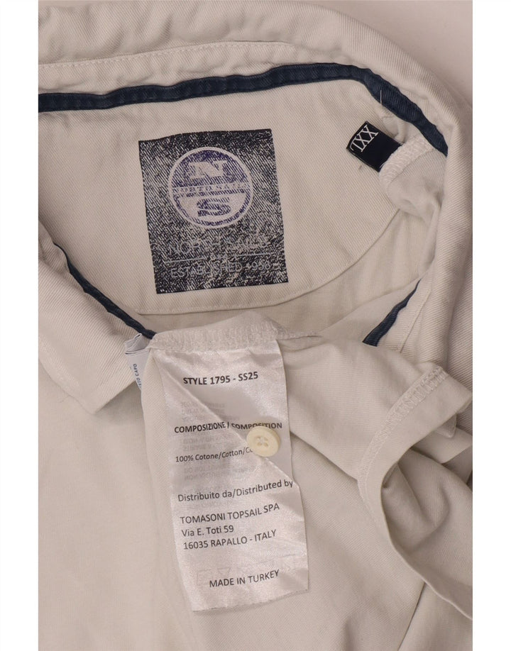 North Sails Mens Graphic Polo Shirt 2XL White Cotton