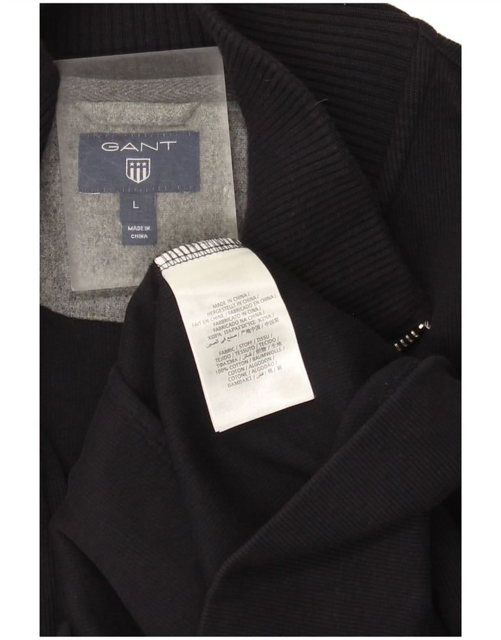 Gant Mens Full Zip Cardigan Sweater Large Navy Blue Cotton