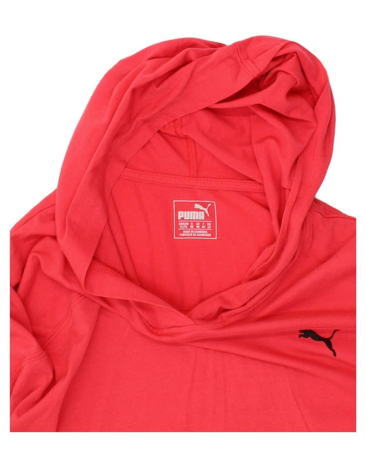PUMA Womens Hooded Blouse Top UK 16 Large Red Cotton Vintage Puma and Second-Hand Puma from Messina Hembry 