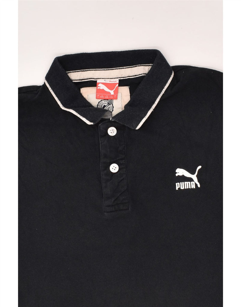 PUMA Mens Polo Shirt Large Black | Vintage Puma | Thrift | Second-Hand Puma | Used Clothing | Messina Hembry 