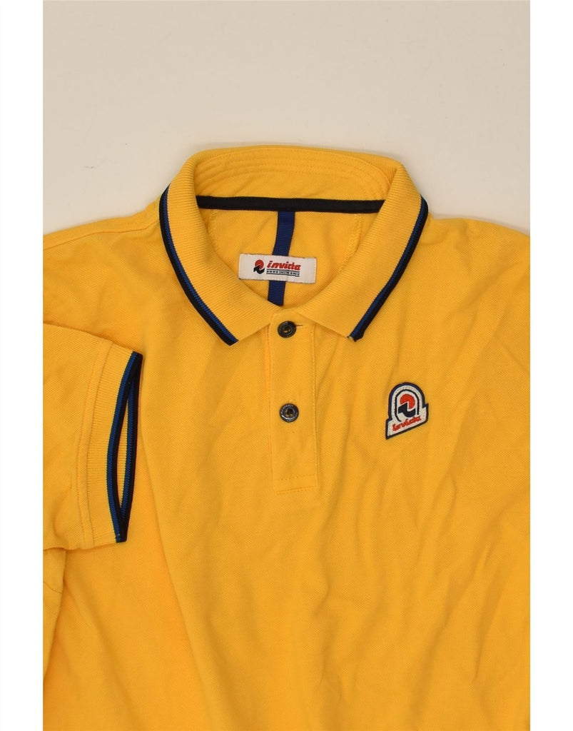 INVICTA Boys Polo Shirt 15-16 Years Yellow Cotton | Vintage Invicta | Thrift | Second-Hand Invicta | Used Clothing | Messina Hembry 