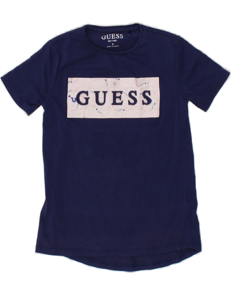 GUESS Boys Graphic T-Shirt Top 5-6 Years Navy Blue Vintage Guess and Second-Hand Guess from Messina Hembry 