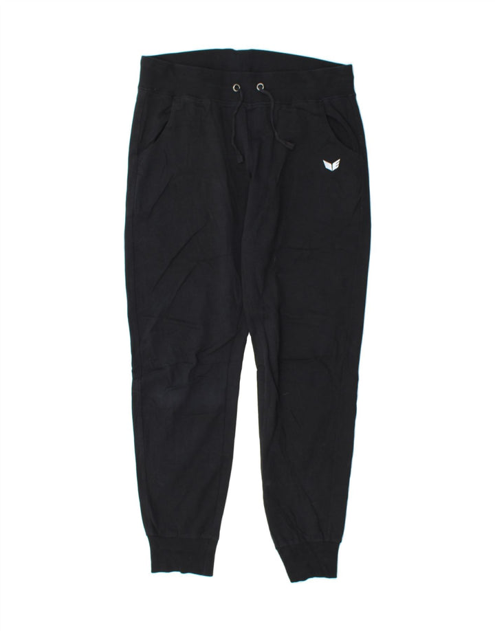 ERIMA Womens Tracksuit Trousers Joggers UK 12 Medium Black Cotton Vintage Erima and Second-Hand Erima from Messina Hembry 