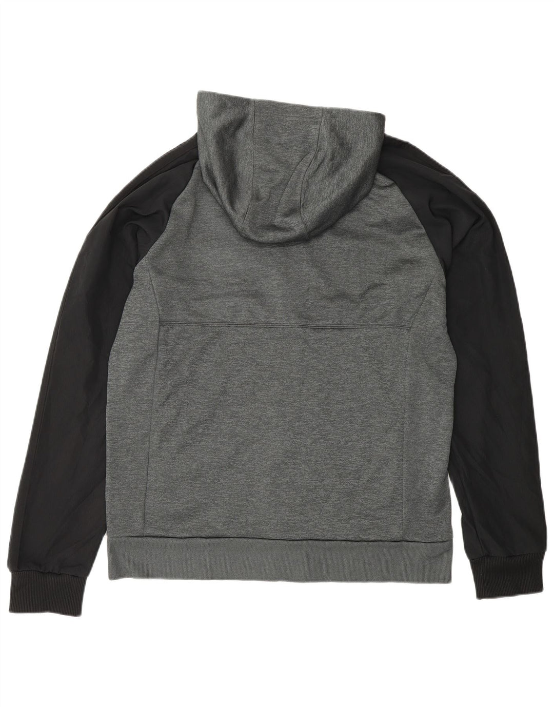 ADIDAS Mens Zip Hoodie Sweater Medium Grey Colourblock Polyester