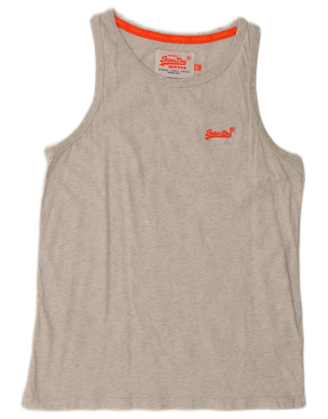 Superdry Mens Vest Top Large Grey Cotton