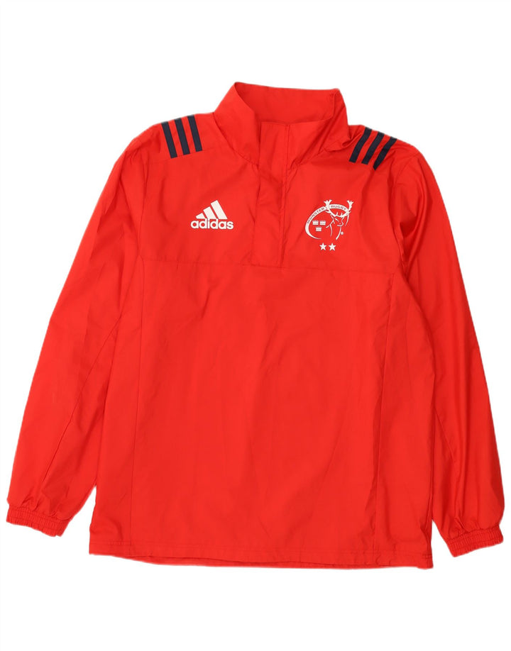 Adidas Mens Munster Rugby Graphic Pullover Tracksuit Top Jacket Large Red