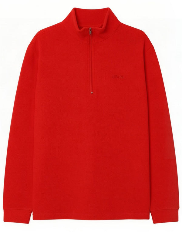 Brugi Boys Zip Neck Fleece Jumper 12-13 Years Red Polyester
