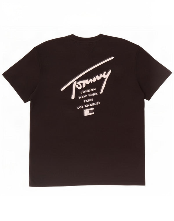 Tommy Hilfiger Mens Graphic T-Shirt Top 2XL Black Cotton