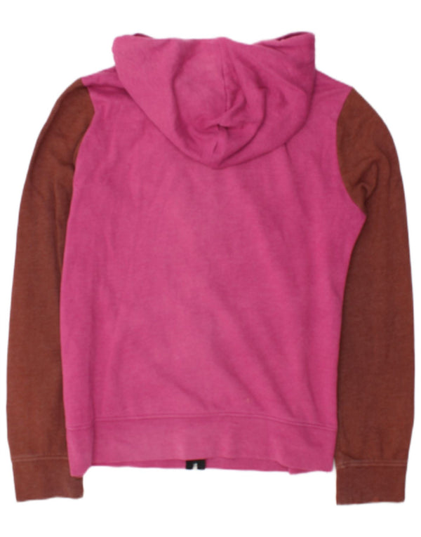 Vans Womens Zip Hoodie Sweater UK 16 Large Pink Colourblock Cotton