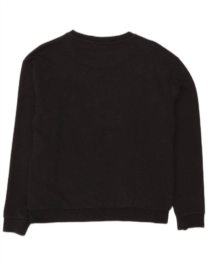 Fila Womens Graphic Sweatshirt Jumper UK 14 Medium Black Cotton