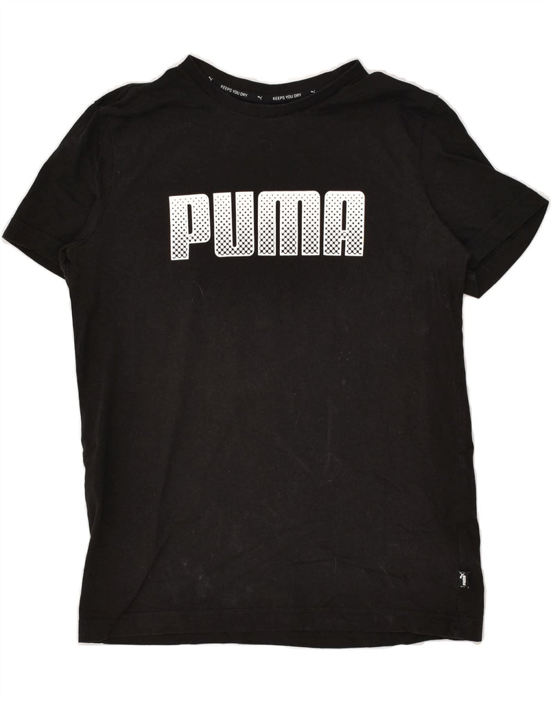 PUMA Boys Graphic T-Shirt Top 13-14 Years Black Cotton | Vintage Puma | Thrift | Second-Hand Puma | Used Clothing | Messina Hembry 