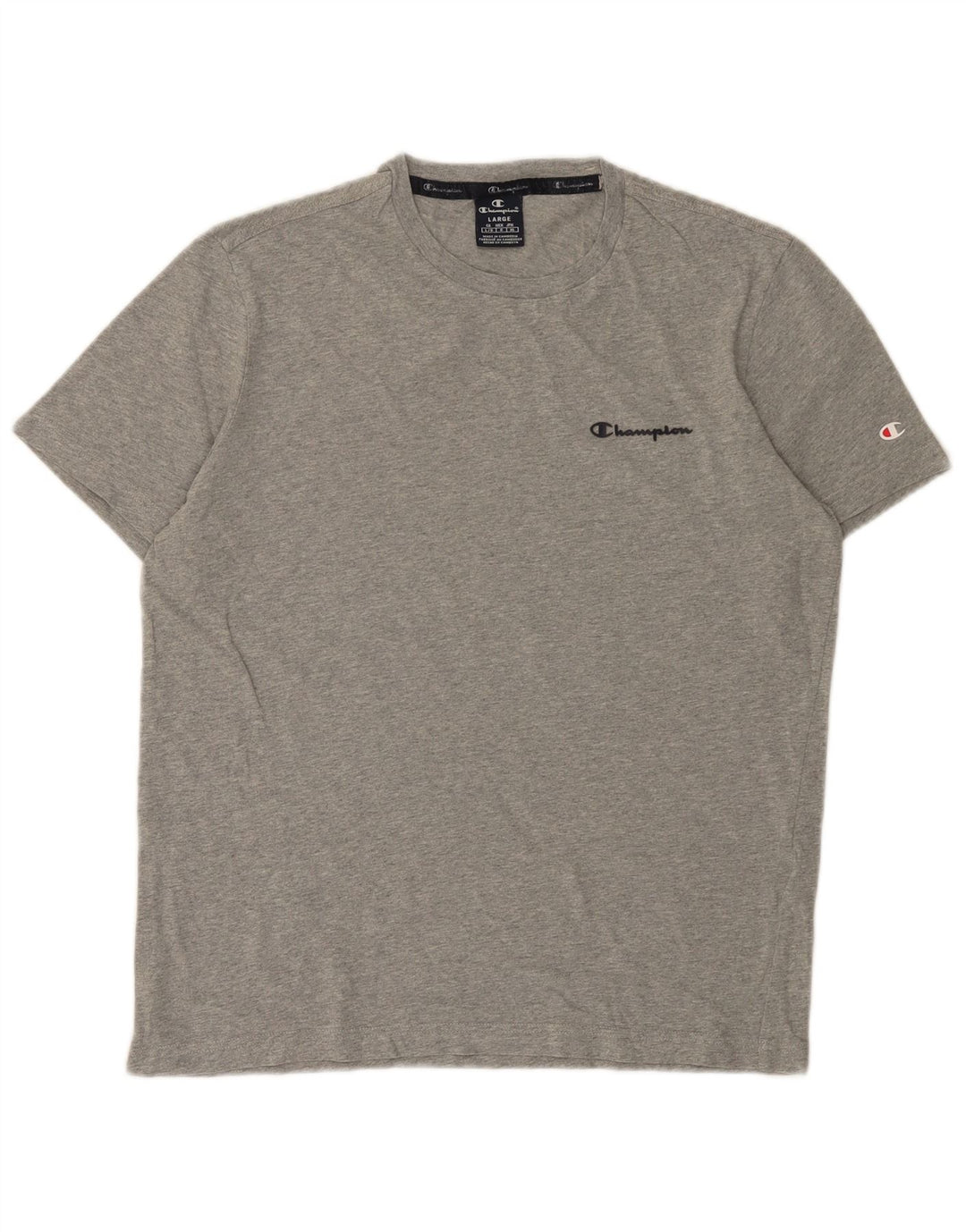 Champion Mens T-Shirt Top Large Grey Flecked