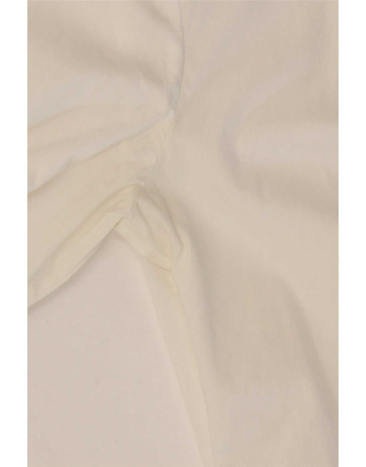 Max&Co. Womens Ruffle Front Shirt Blouse UK 14 Medium White Cotton
