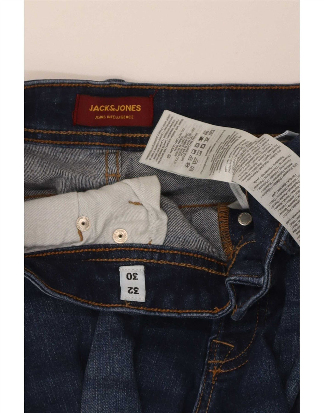 Jack & Jones Mens GLENN Slim Jeans W32 L30 Blue Cotton