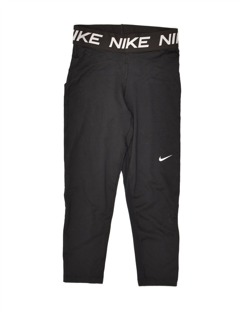 NIKE Womens Leggings UK 8 Small Black Polyester | Vintage Nike | Thrift | Second-Hand Nike | Used Clothing | Messina Hembry 