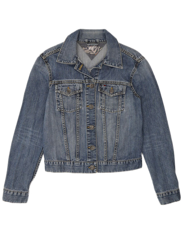 Tommy Hilfiger Womens Denim Jacket UK 12 Medium Blue Cotton
