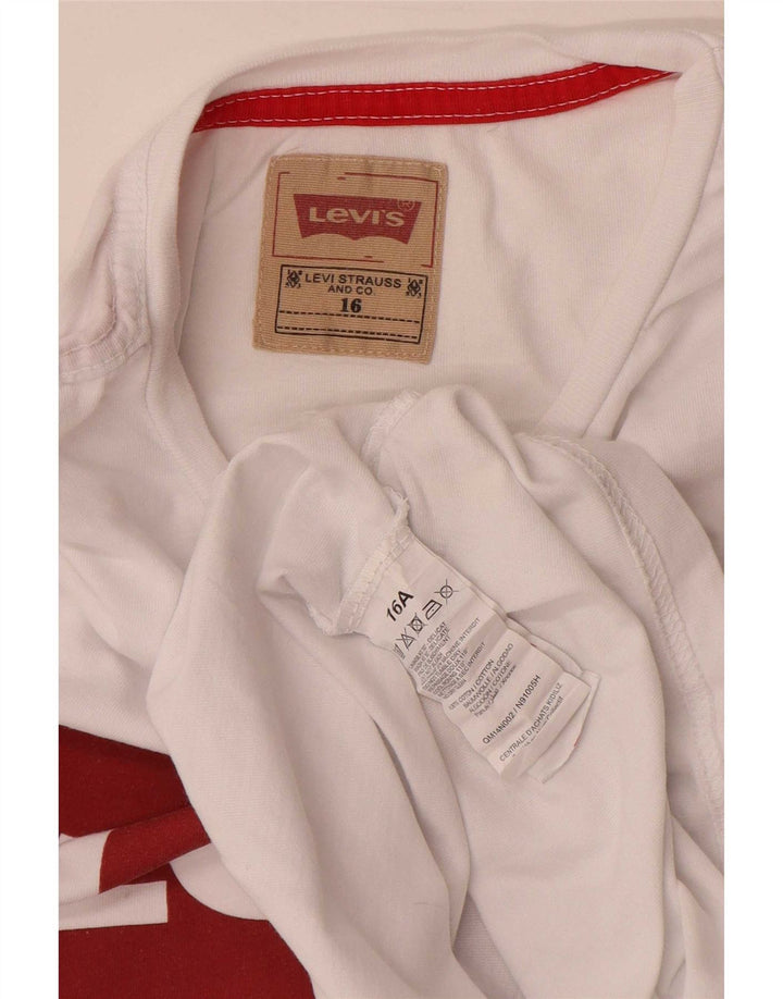Levi's Boys Graphic Top Long Sleeve 15-16 Years White Cotton
