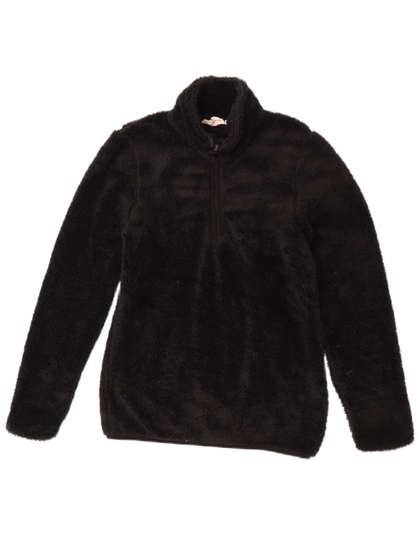Mountain Warehouse Womens Zip Neck Fleece Jumper UK 8 Small Black Polyester