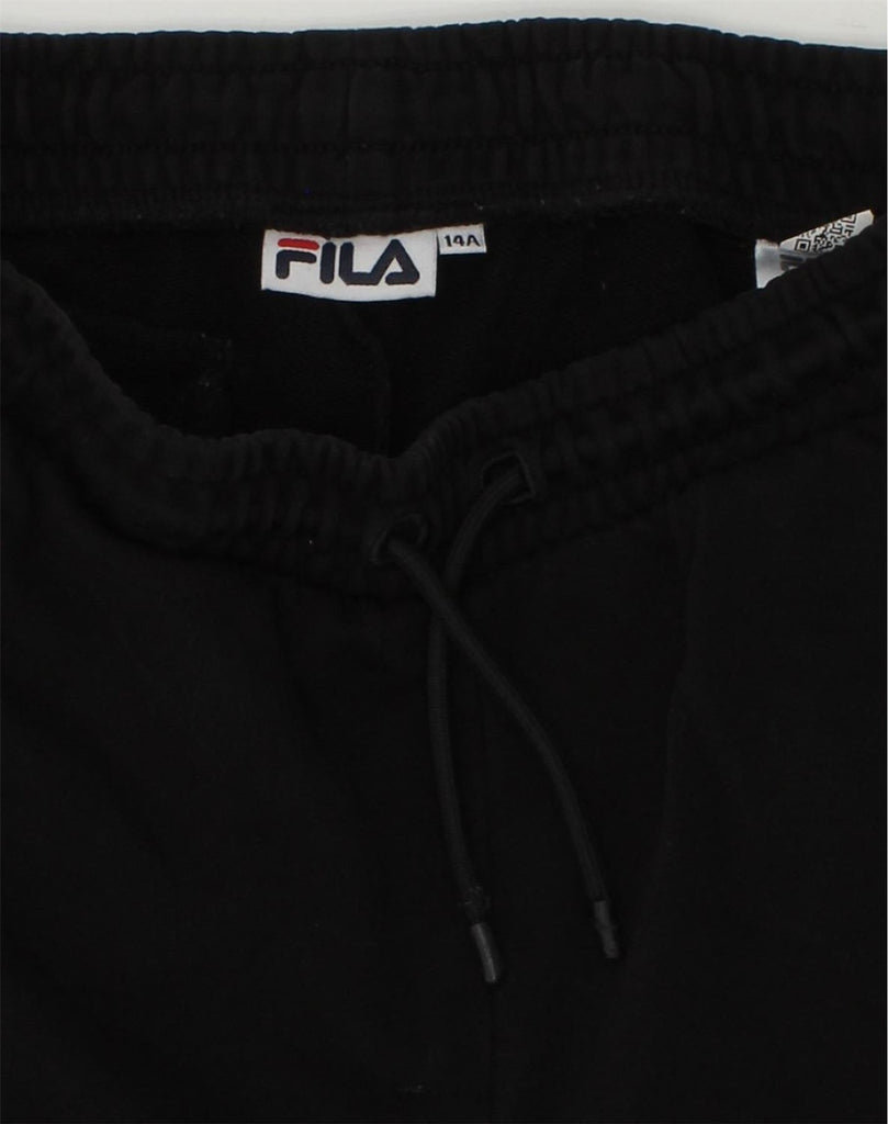 FILA Girls Graphic Tracksuit Trousers Joggers 13-14 Years Black Cotton | Vintage Fila | Thrift | Second-Hand Fila | Used Clothing | Messina Hembry 