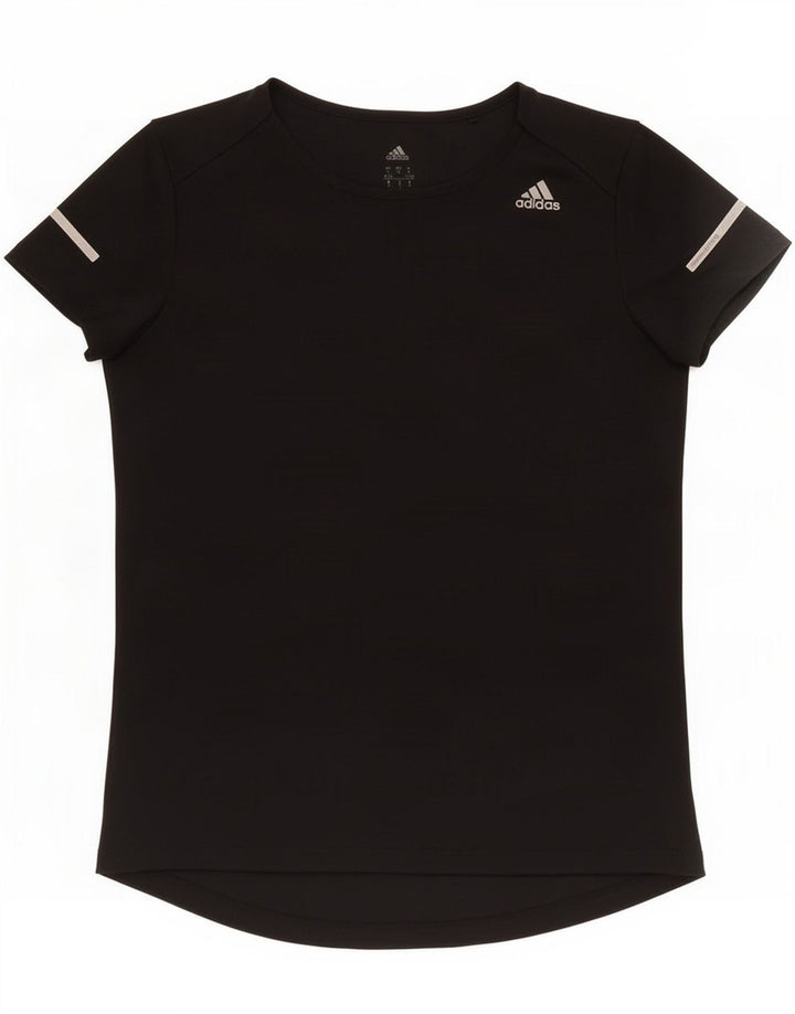 Adidas Womens Climalite T-Shirt Top UK 8/10 Small Black Polyester