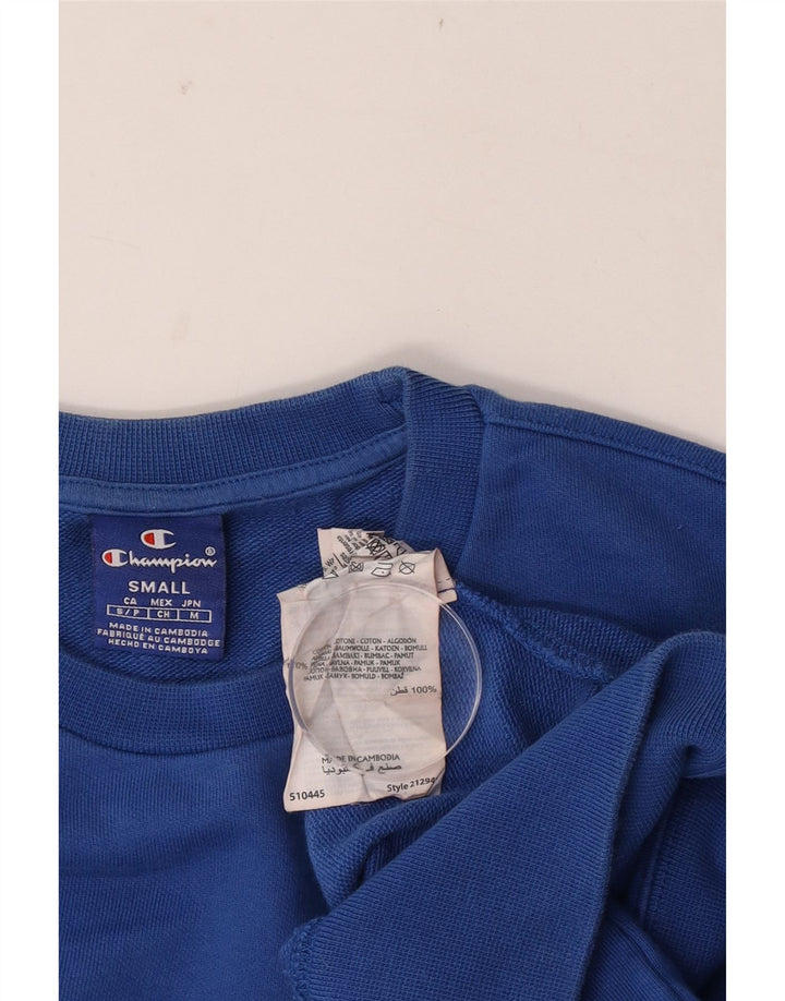 Champion Mens Graphic Sweatshirt Jumper Small Blue Cotton
