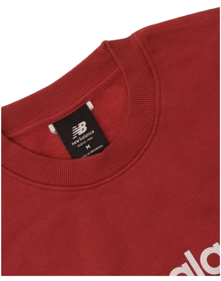 New Balance Womens Graphic Sweatshirt Jumper UK 14 Medium Red