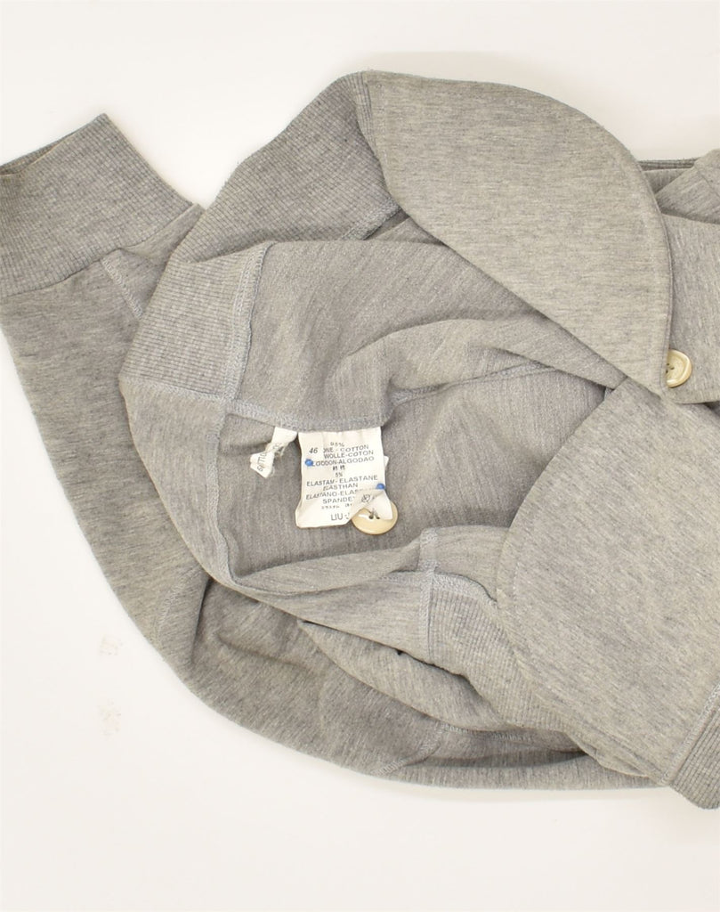 LIU JO Womens 3 Button Blazer Jacket IT 46 Large Grey Cotton | Vintage Liu Jo | Thrift | Second-Hand Liu Jo | Used Clothing | Messina Hembry 