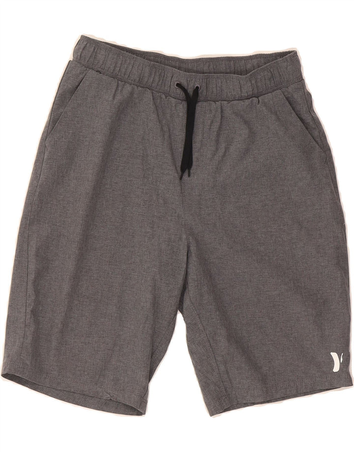 HURLEY Boys Sport Shorts 12-13 Years Large W26 Grey Polyester Vintage Hurley and Second-Hand Hurley from Messina Hembry 