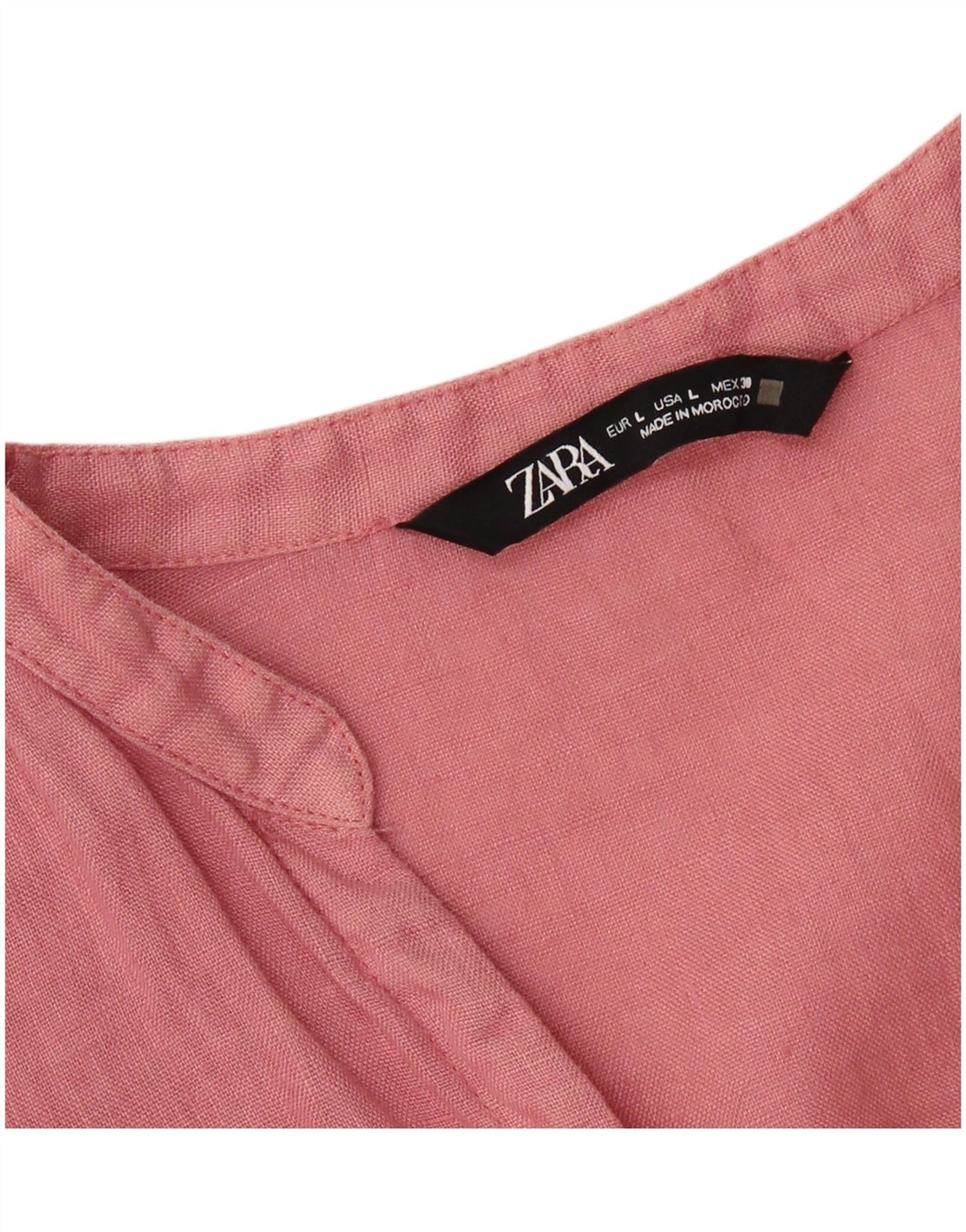 ZARA Womens 3/4 Sleeve Shirt Blouse UK 16 Large Pink