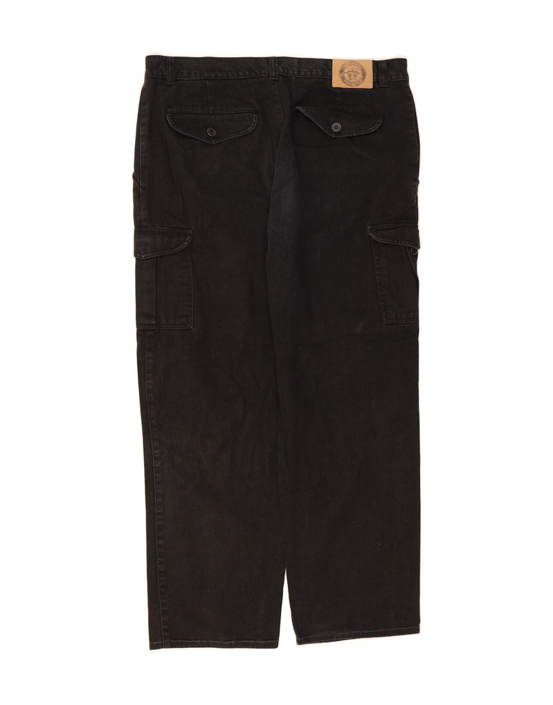 FLASH Mens Cargo Straight Jeans IT 58 4XL W37 L32 Black Cotton Vintage Flash and Second-Hand Flash from Messina Hembry 