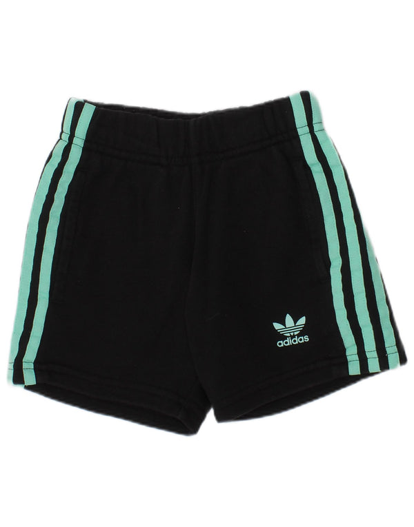 Adidas Girls Graphic Sport Shorts 4-5 Years Black Cotton