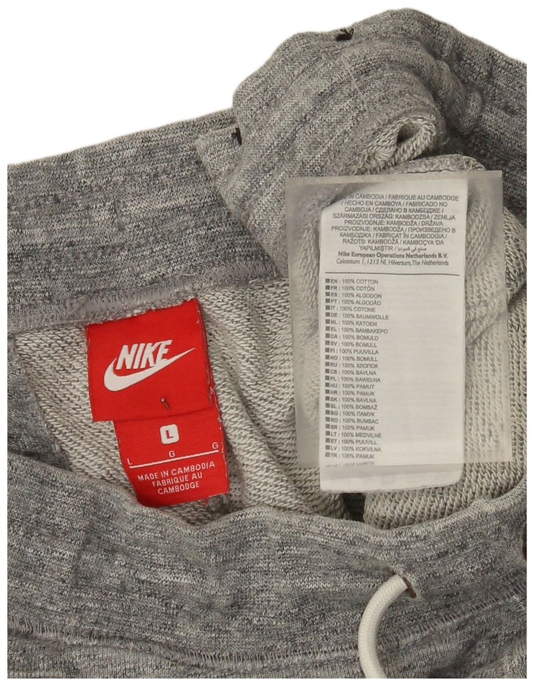 Nike Mens Sport Shorts Large Grey Flecked Cotton
