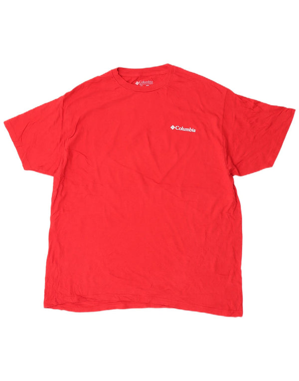 Columbia Mens Graphic T-Shirt Top XL Red Cotton