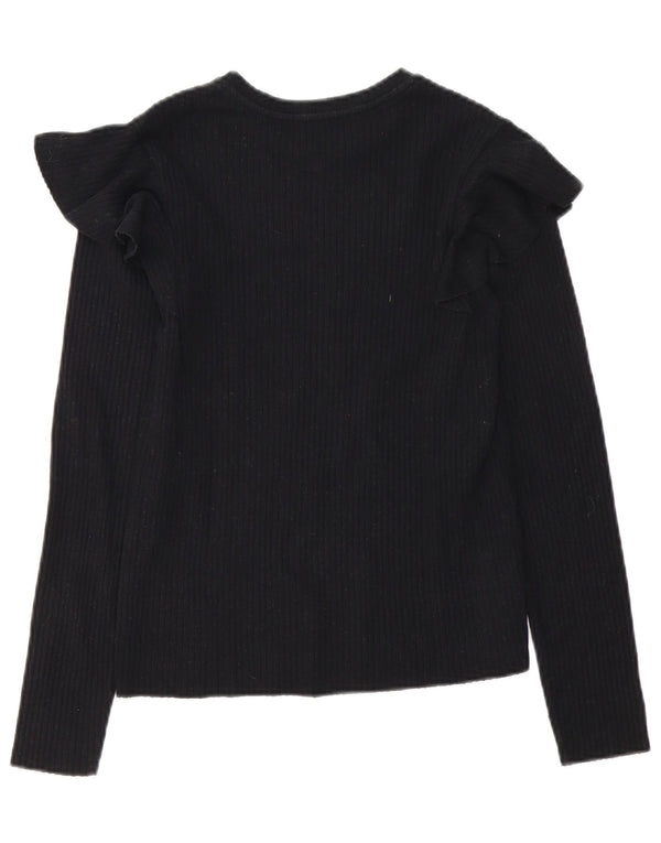 Zara Womens Blouse Top UK 12 Medium Black