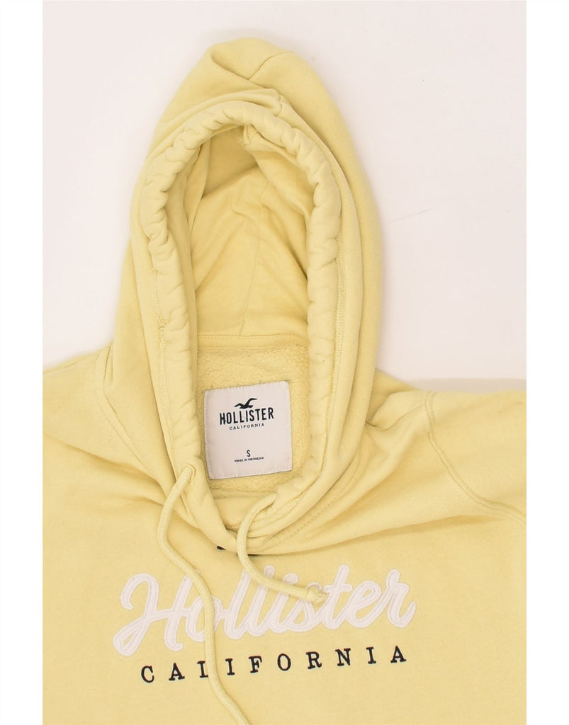 HOLLISTER Mens Graphic Hoodie Jumper Small Yellow Cotton | Vintage Hollister | Thrift | Second-Hand Hollister | Used Clothing | Messina Hembry 