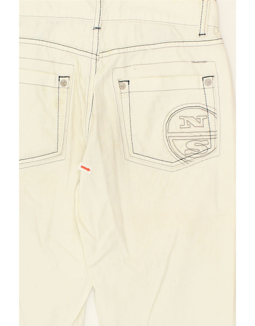 NORTH SAILS Boys Denim Shorts 9-10 Years W26 White Cotton Vintage North Sails and Second-Hand North Sails from Messina Hembry 