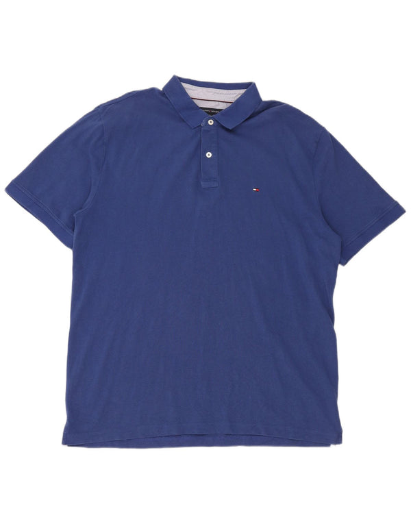 Tommy Hilfiger Mens Short Sleeve Polo Shirt 2XL Blue Cotton