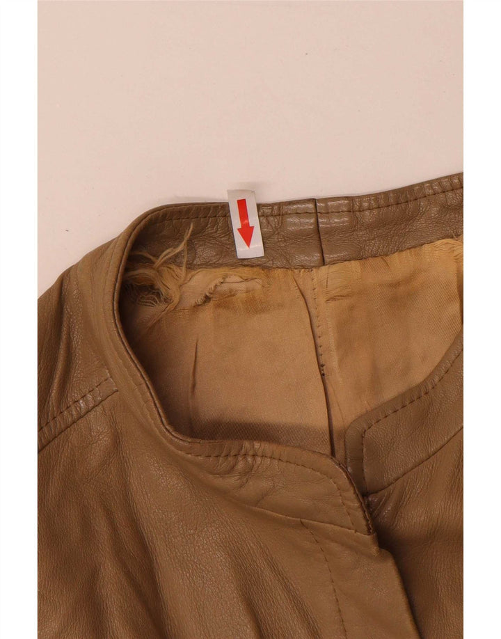 Marpel Womens Leather Jacket IT 44 Medium Brown