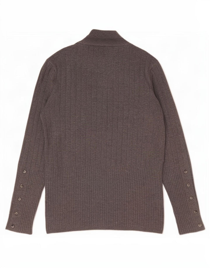 Marks & Spencer Womens Turtle Neck Jumper Sweater UK 12 Medium Grey Viscose